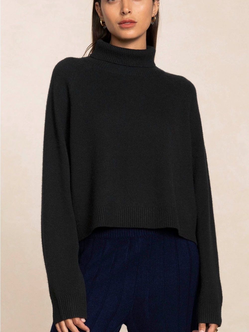 NakedCashmere NOELLE TURTLENECK CASHMERE SWEATER - BLACK